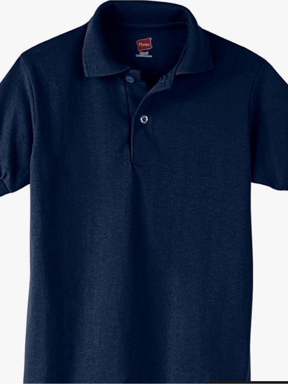 Hanes Boys XS Navy Polo Shirts 3-Pack Bundle NWT EcoSmart School Uniform